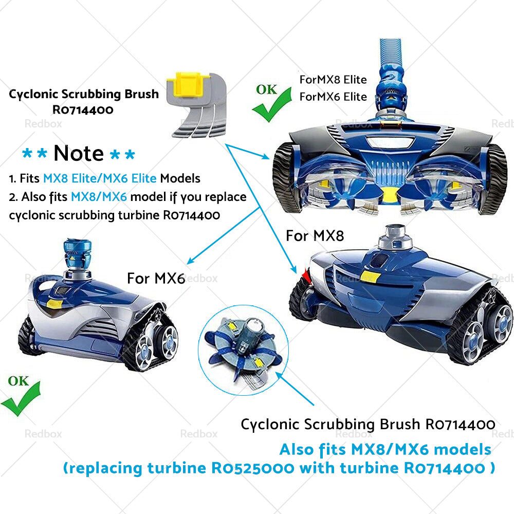 4pcs Activ Brush Scrubber For Zodiac MX6 MX8 AX10 AstralPool S10 Pool Cleaners